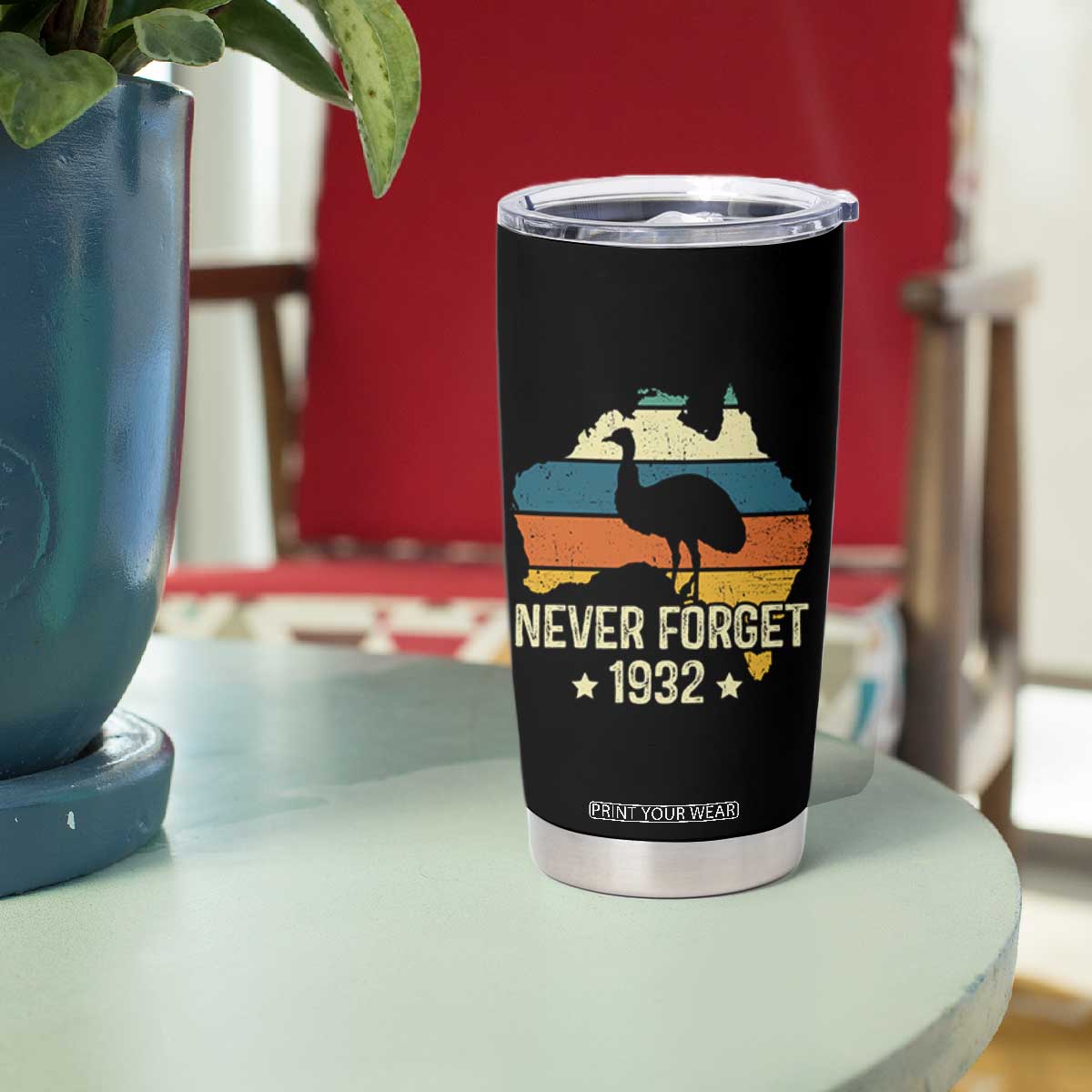 Never Forget 1932 Emu War Tumbler Cup Funny Emu Lover Zookeeper TS10 Print Your Wear
