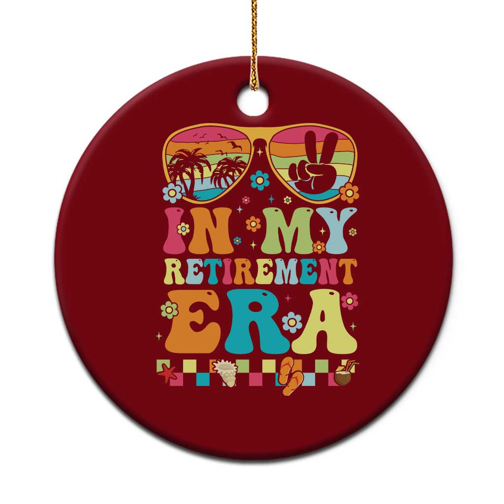 Retired Est 2025 Ceramic Ornament In My Retirement Era Groovy Summer Vibes TS10 1pc Red Print Your Wear