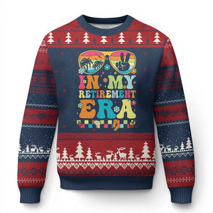 Retired Est 2025 Ugly Christmas Sweater In My Retirement Era Groovy Summer Vibes TS10 Navy Red Print Your Wear