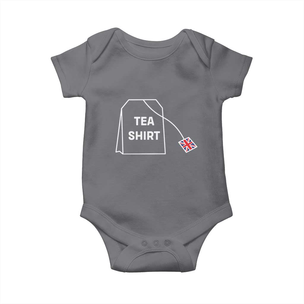 I Love English Tea UK Flag Baby Onesie Vintage British Humor TS10 Charcoal Print Your Wear
