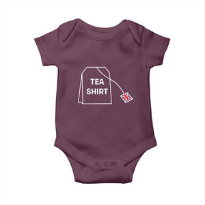 I Love English Tea UK Flag Baby Onesie Vintage British Humor TS10 Maroon Print Your Wear