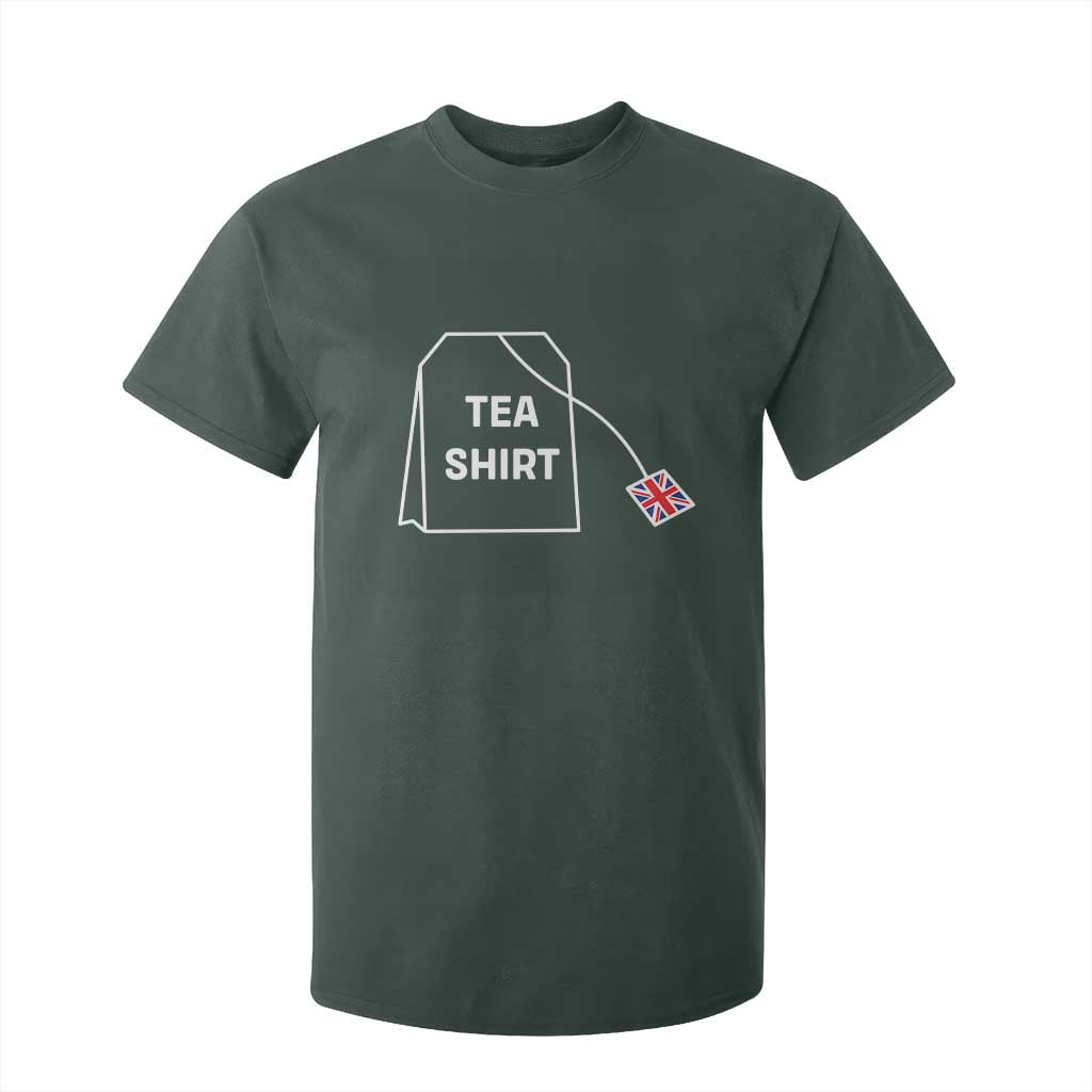 I Love English Tea UK Flag T Shirt For Kid Vintage British Humor TS10 Dark Forest Green Print Your Wear