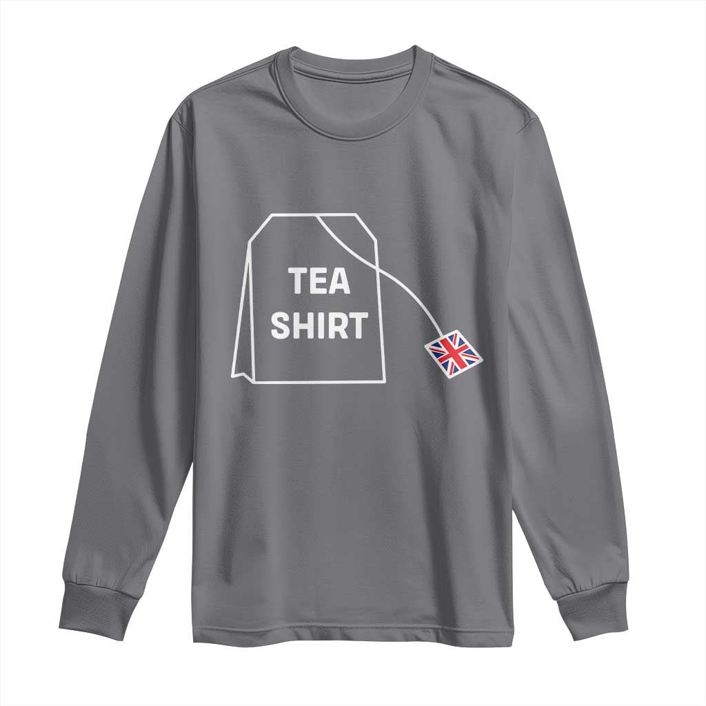 I Love English Tea UK Flag Long Sleeve Shirt Vintage British Humor TS10 Charcoal Print Your Wear