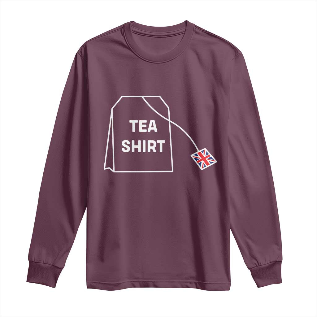 I Love English Tea UK Flag Long Sleeve Shirt Vintage British Humor TS10 Maroon Print Your Wear