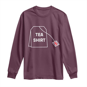 I Love English Tea UK Flag Long Sleeve Shirt Vintage British Humor TS10 Maroon Print Your Wear
