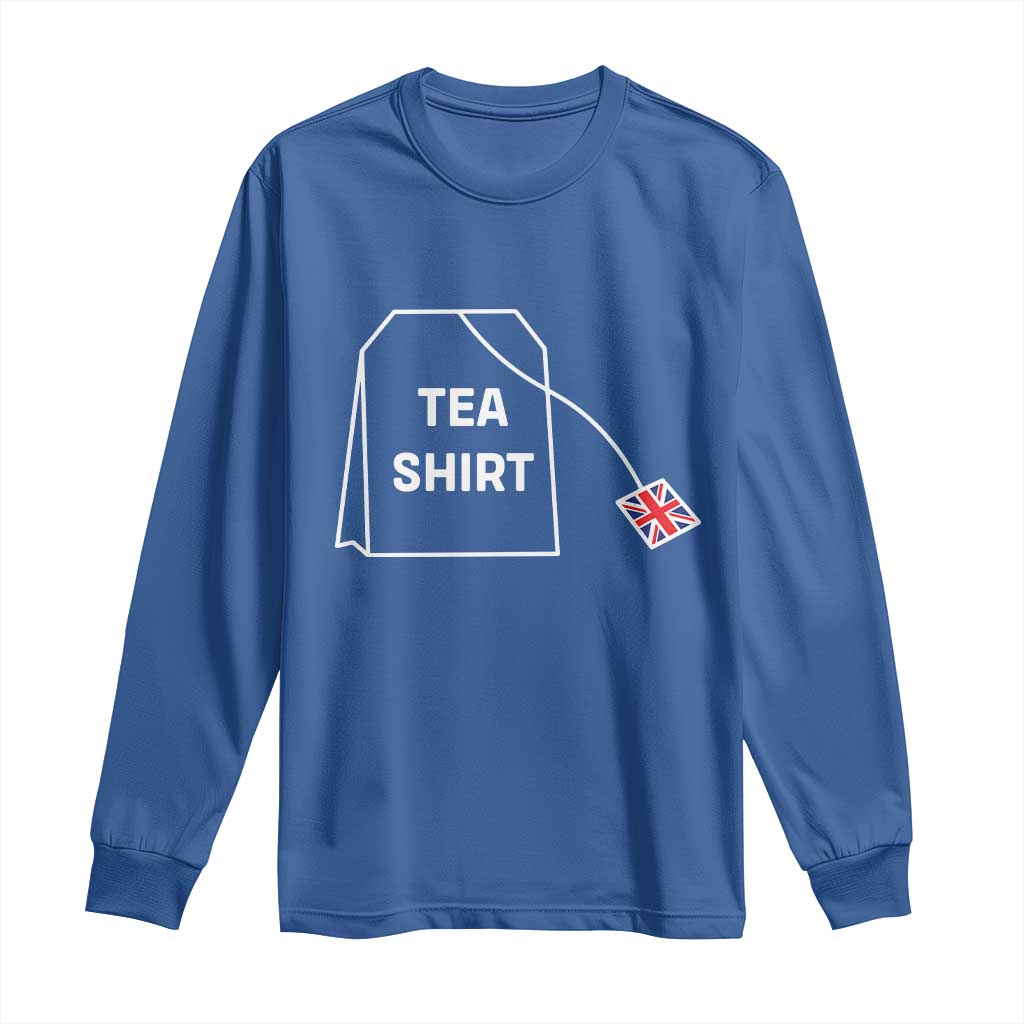 I Love English Tea UK Flag Long Sleeve Shirt Vintage British Humor TS10 Royal Blue Print Your Wear