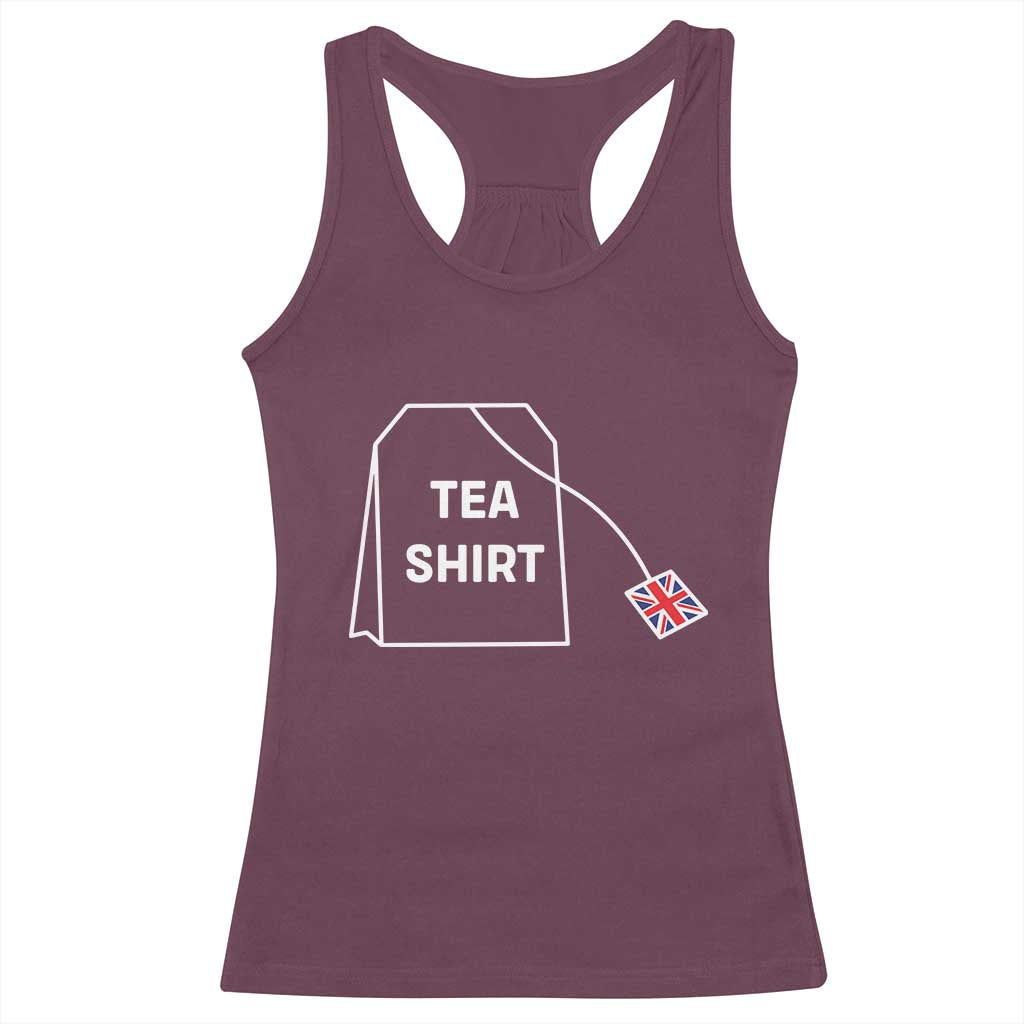 I Love English Tea UK Flag Racerback Tank Top Vintage British Humor TS10 Maroon Print Your Wear