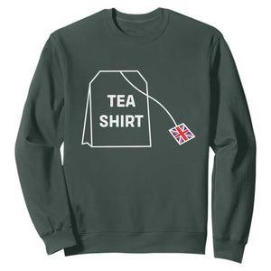 I Love English Tea UK Flag Sweatshirt Vintage British Humor TS10 Dark Forest Green Print Your Wear