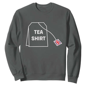 I Love English Tea UK Flag Sweatshirt Vintage British Humor TS10 Dark Heather Print Your Wear