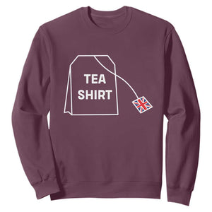 I Love English Tea UK Flag Sweatshirt Vintage British Humor TS10 Maroon Print Your Wear
