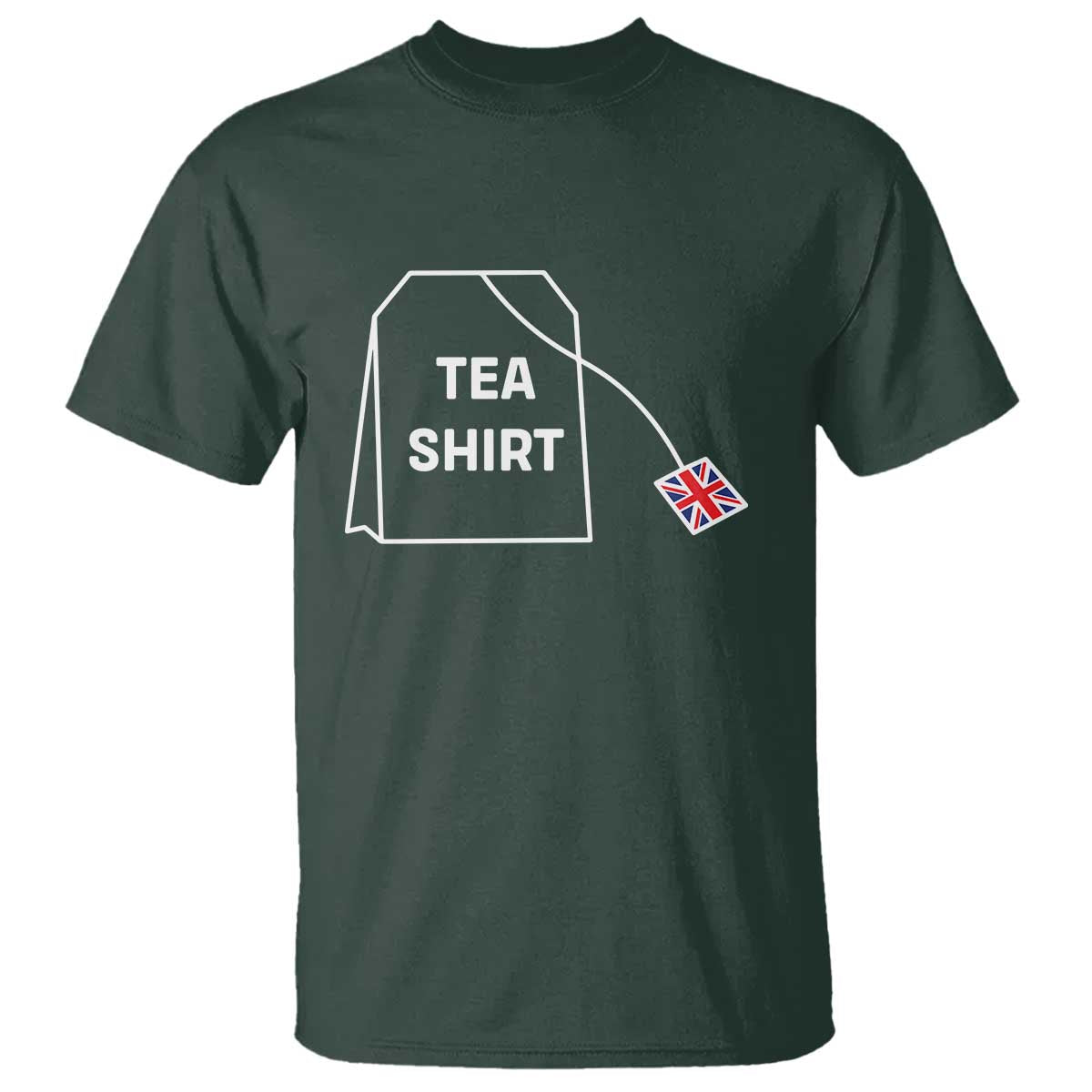 I Love English Tea UK Flag T Shirt Vintage British Humor TS10 Dark Forest Green Print Your Wear
