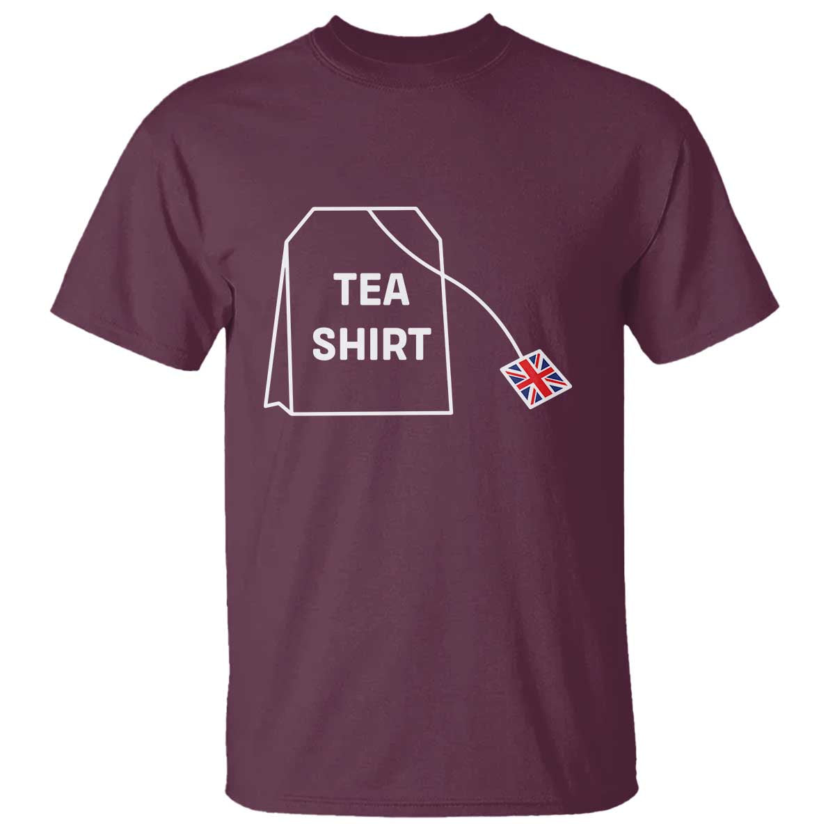 I Love English Tea UK Flag T Shirt Vintage British Humor TS10 Maroon Print Your Wear