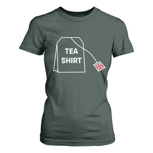 I Love English Tea UK Flag T Shirt For Women Vintage British Humor TS10 Dark Forest Green Print Your Wear