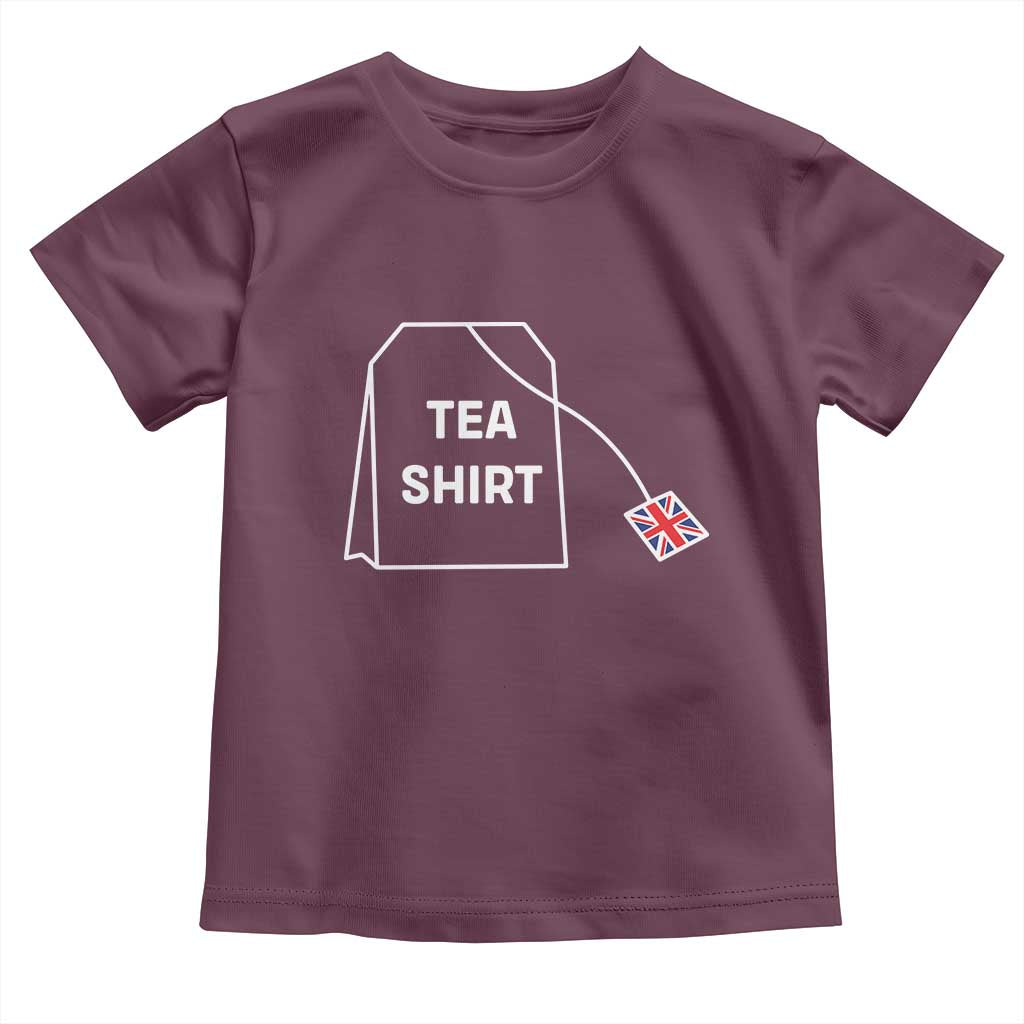 I Love English Tea UK Flag Toddler T Shirt Vintage British Humor TS10 Maroon Print Your Wear