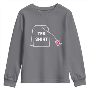 I Love English Tea UK Flag Youth Sweatshirt Vintage British Humor TS10 Charcoal Print Your Wear