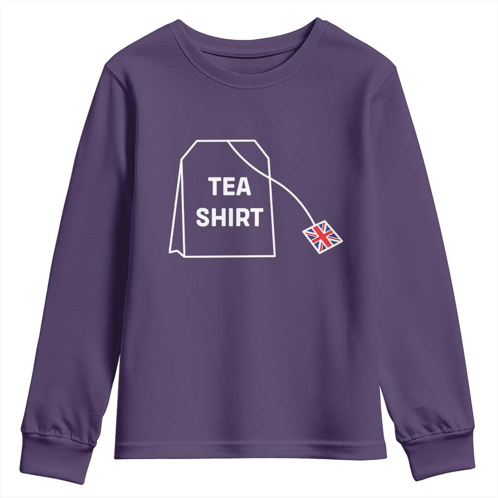 I Love English Tea UK Flag Youth Sweatshirt Vintage British Humor TS10 Purple Print Your Wear