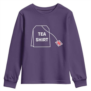 I Love English Tea UK Flag Youth Sweatshirt Vintage British Humor TS10 Purple Print Your Wear