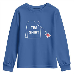 I Love English Tea UK Flag Youth Sweatshirt Vintage British Humor TS10 Royal Blue Print Your Wear