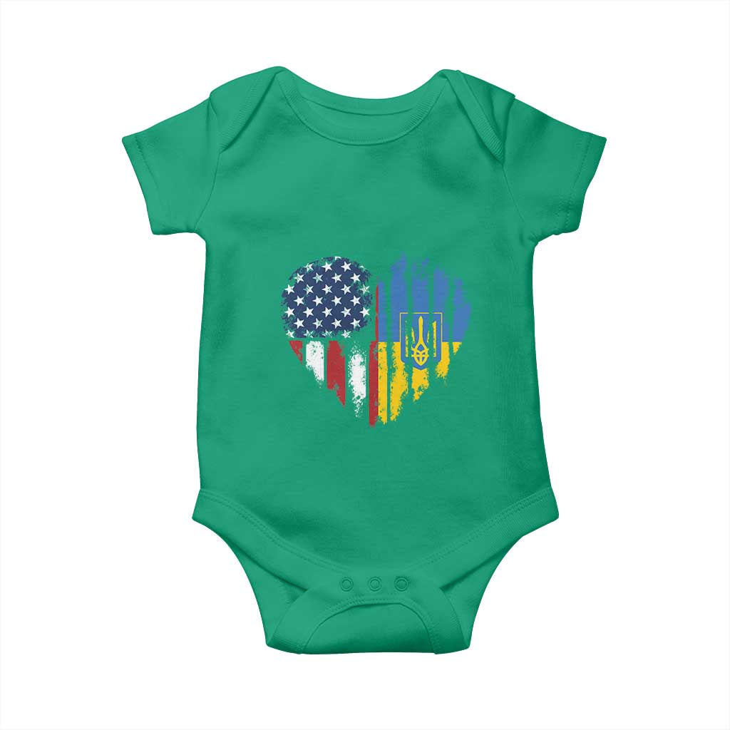 Support Ukraine Baby Onesie Stand With Ukraine American Ukrainian Flag TS10 Irish Green Print Your Wear