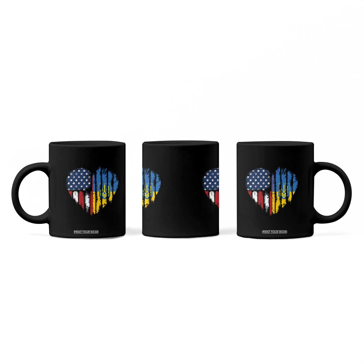 Support Ukraine Coffee Mug Stand With Ukraine American Ukrainian Flag TS10 Print Your Wear
