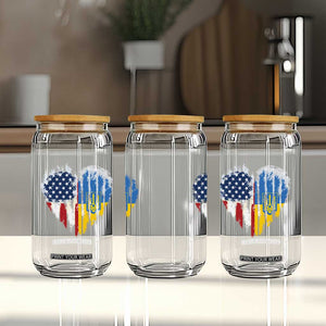 Support Ukraine Glass Can Stand With Ukraine American Ukrainian Flag TS10 Print Your Wear