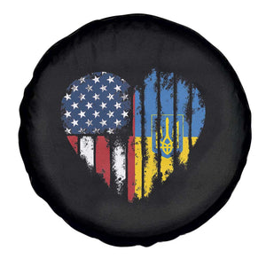 Support Ukraine Spare Tire Cover Stand With Ukraine American Ukrainian Flag TS10 Print Your Wear