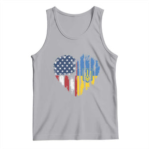 Support Ukraine Tank Top Stand With Ukraine American Ukrainian Flag TS10 Athletic Heather Print Your Wear