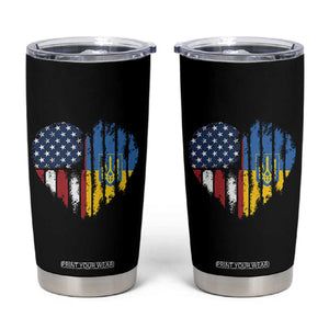 Support Ukraine Tumbler Cup Stand With Ukraine American Ukrainian Flag TS10 Black Print Your Wear