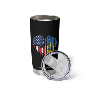 Support Ukraine Tumbler Cup Stand With Ukraine American Ukrainian Flag TS10 Print Your Wear