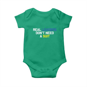 Support Ukraine Baby Onesie Real Leaders Dont Need Suits TS10 Irish Green Print Your Wear