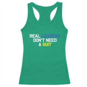 Support Ukraine Racerback Tank Top Real Leaders Dont Need Suits TS10 Irish Green Print Your Wear