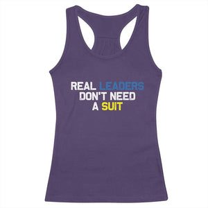 Support Ukraine Racerback Tank Top Real Leaders Dont Need Suits TS10 Purple Print Your Wear