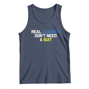 Support Ukraine Tank Top Real Leaders Dont Need Suits TS10 Navy Print Your Wear
