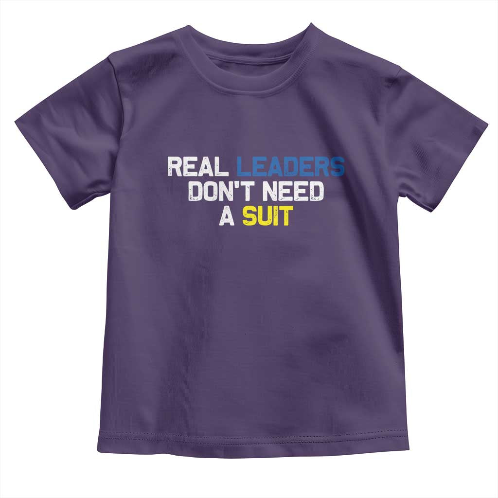Support Ukraine Toddler T Shirt Real Leaders Dont Need Suits TS10 Purple Print Your Wear