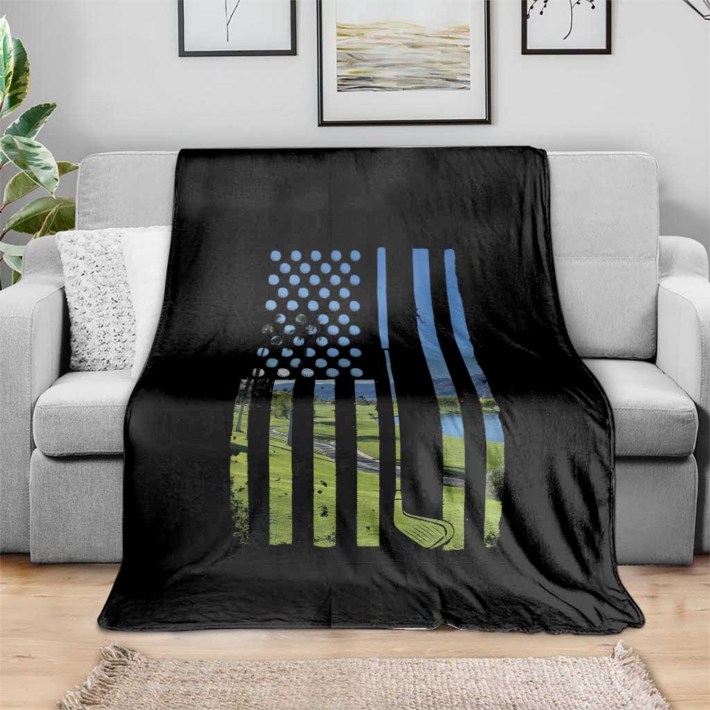 American Flag Golf Throw Blanket Golfer Funny Golf Club Golfing TS10 Print Your Wear