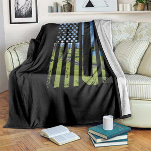 American Flag Golf Throw Blanket Golfer Funny Golf Club Golfing TS10 Print Your Wear