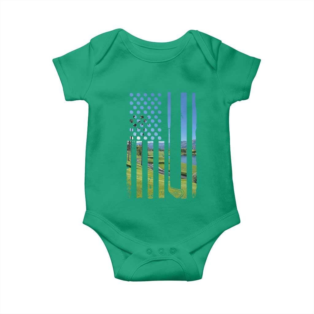 American Flag Golf Baby Onesie Golfer Funny Golf Club Golfing TS10 Irish Green Print Your Wear