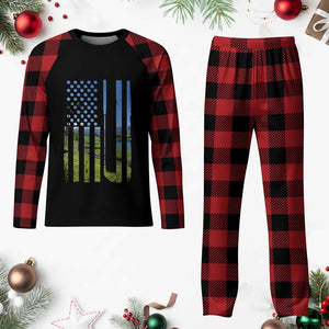 American Flag Golf Plaid Pajama Set Golfer Funny Golf Club Golfing TS10 Buffalo Plaid Print Your Wear