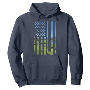 American Flag Golf Hoodie Golfer Funny Golf Club Golfing TS10 Navy Print Your Wear