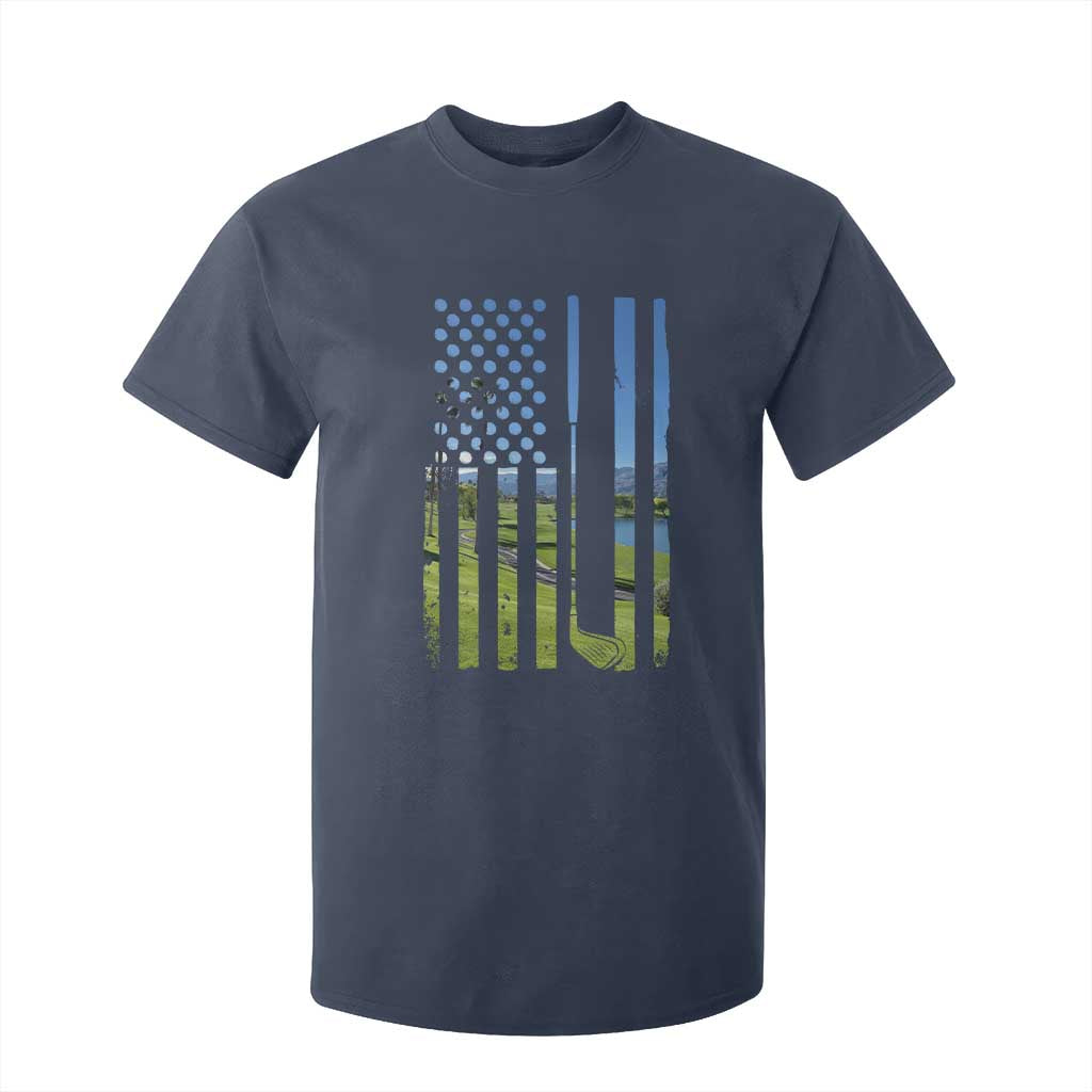 American Flag Golf T Shirt For Kid Golfer Funny Golf Club Golfing TS10 Navy Print Your Wear