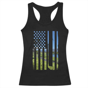 American Flag Golf Racerback Tank Top Golfer Funny Golf Club Golfing TS10 Black Print Your Wear