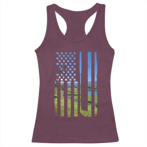 American Flag Golf Racerback Tank Top Golfer Funny Golf Club Golfing TS10 Maroon Print Your Wear