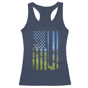 American Flag Golf Racerback Tank Top Golfer Funny Golf Club Golfing TS10 Navy Print Your Wear