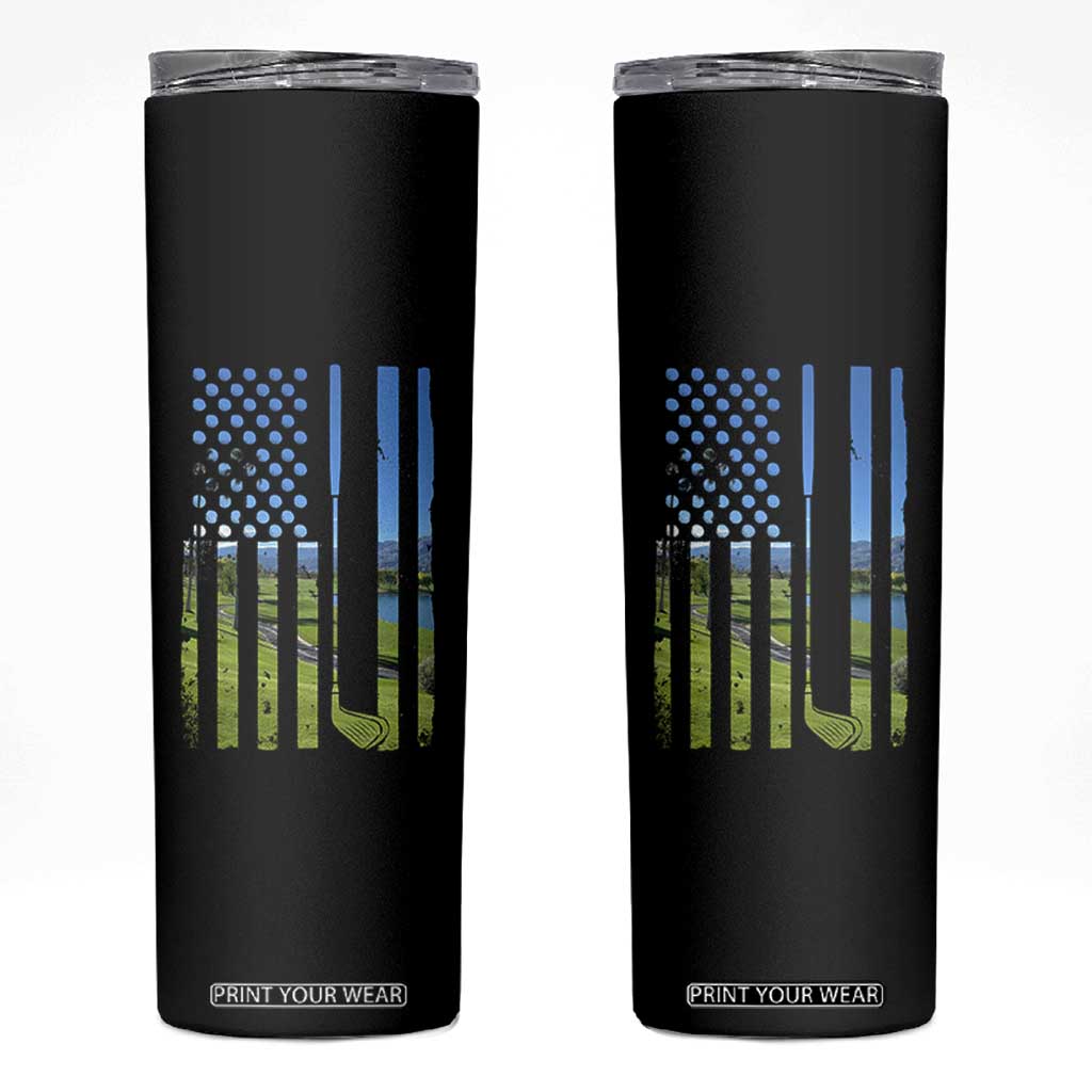 American Flag Golf Skinny Tumbler Golfer Funny Golf Club Golfing TS10 Black Print Your Wear