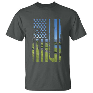 American Flag Golf T Shirt Golfer Funny Golf Club Golfing TS10 Dark Heather Print Your Wear