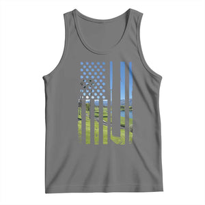 American Flag Golf Tank Top Golfer Funny Golf Club Golfing TS10 Black Heather Print Your Wear