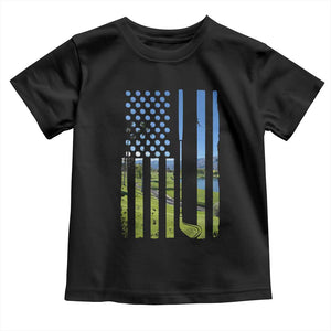 American Flag Golf Toddler T Shirt Golfer Funny Golf Club Golfing TS10 Black Print Your Wear