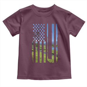 American Flag Golf Toddler T Shirt Golfer Funny Golf Club Golfing TS10 Maroon Print Your Wear
