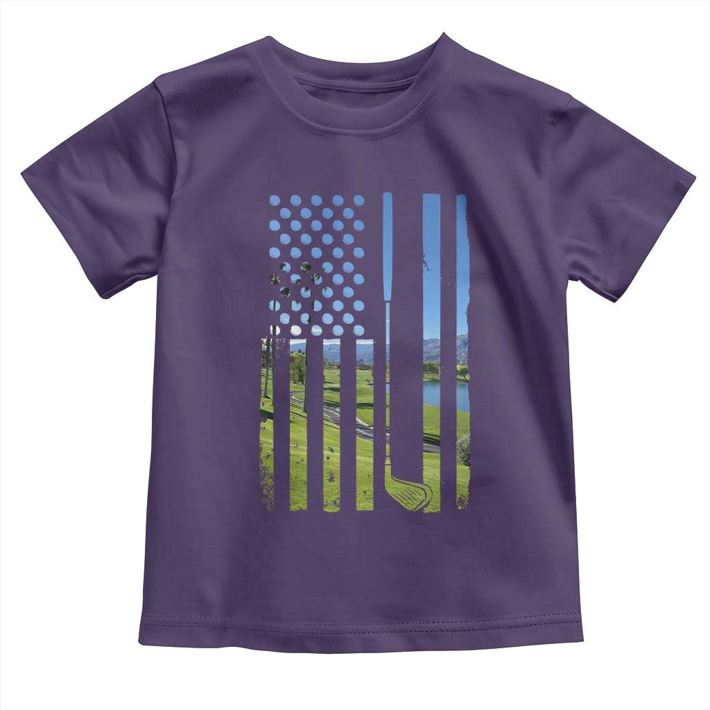 American Flag Golf Toddler T Shirt Golfer Funny Golf Club Golfing TS10 Purple Print Your Wear