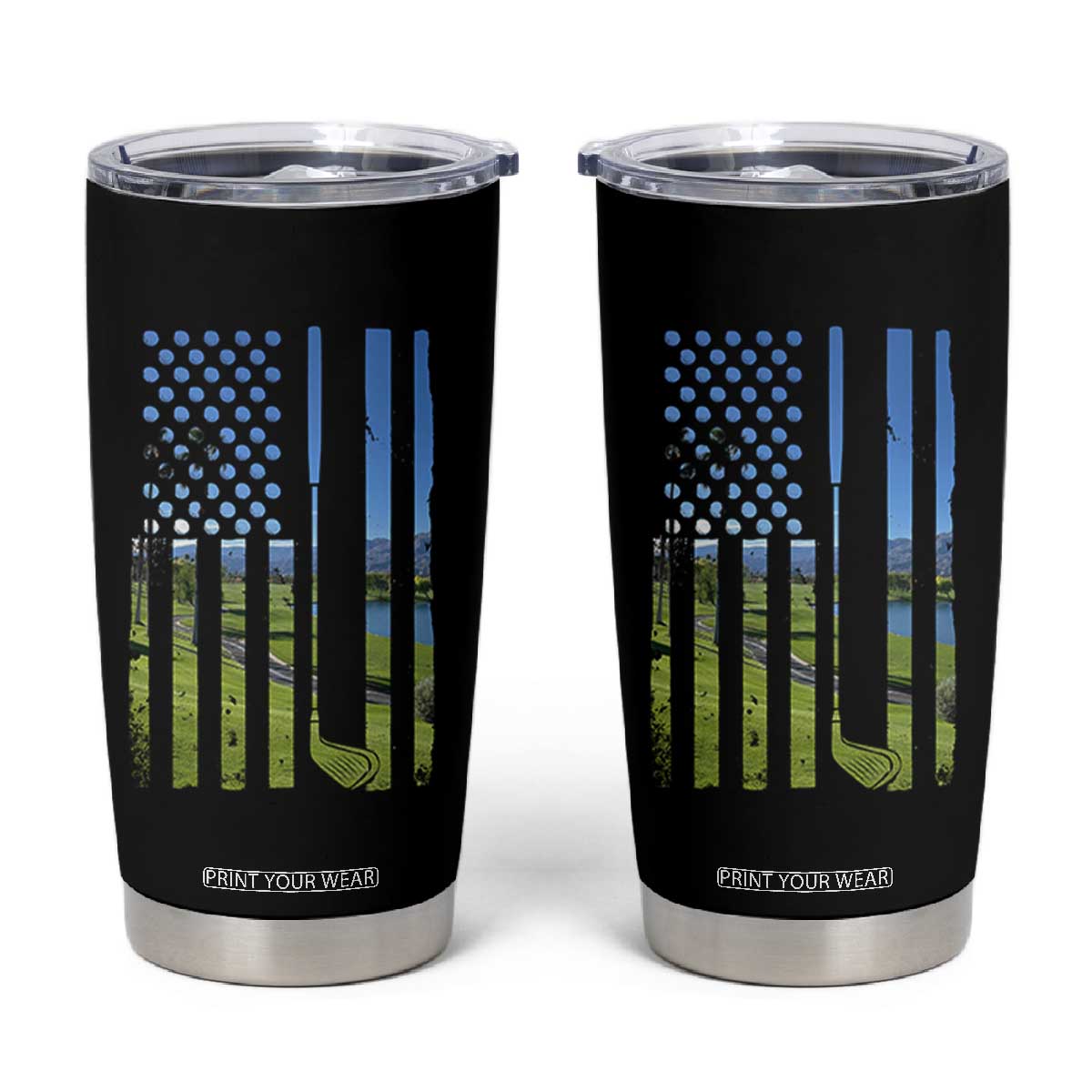 American Flag Golf Tumbler Cup Golfer Funny Golf Club Golfing TS10 Black Print Your Wear